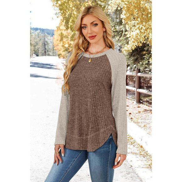 Long Sleeve Shirts for Women Fall Sweaters 2025 Lightweight Casual Tunic Tops Lo - Picture 3 of 5